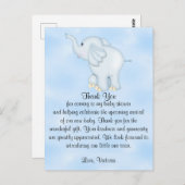 ベビーシャワーお礼カード　男の子　象 ポストカード (正面/裏面)