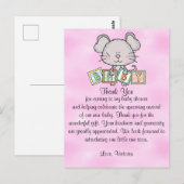 ベビーシャワーお礼 女の子 マウス ポストカード (正面/裏面)