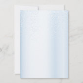 ベビーシャワーかわいいクラシックベビーカー青フローラ 招待状 (裏面)