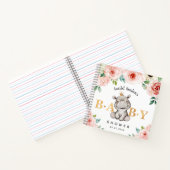 ベビーシャワーかわいいヒッポフローラゲストブック ノートブック (内部)