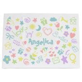 ベビーシャワーかわいいベビーガール抱き枕 ラージペーパーバッグ (正面)