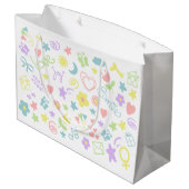 ベビーシャワーかわいいベビーガール抱き枕 ラージペーパーバッグ (裏面アングル)