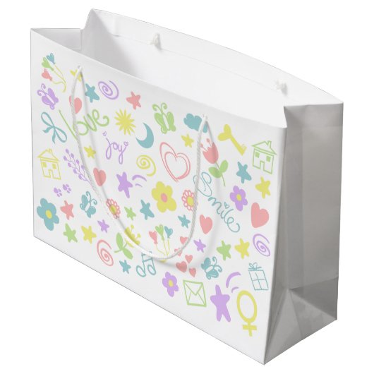 ベビーシャワーかわいいベビーガール抱き枕 ラージペーパーバッグ (裏面アングル)