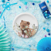 ベビーシャワーかわいい動物クマ紙プレート ペーパープレート (パーティー)