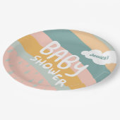 ベビーシャワーかわいい雲虹の雨カスタム ペーパープレート (アングル)