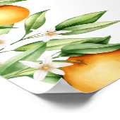 ベビーシャワーかわいこちゃんオレンジウォーターカラーウェルカム ポスター (角)