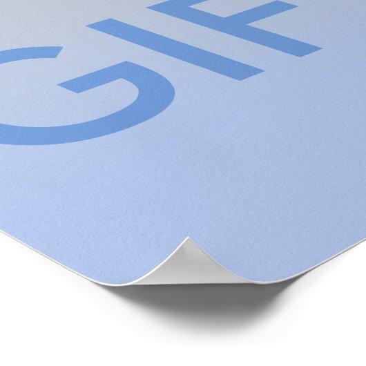 ベビーシャワーがポスターブルーグラデーションシルバーを好む ポスター (角)