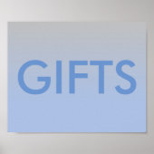 ベビーシャワーがポスターブルーグラデーションシルバーを好む ポスター (正面)