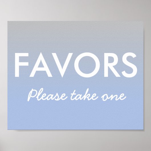 ベビーシャワーがポスターブルーグラデーションシルバーを好む ポスター (正面)