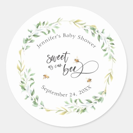 ベビーシャワーが甘パーソナライズされたい ラウンドシール (正面)
