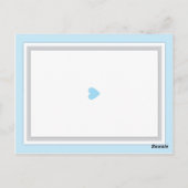 ベビーシャワーが青灰色の赤ちゃんに願う ポストカード (裏面)