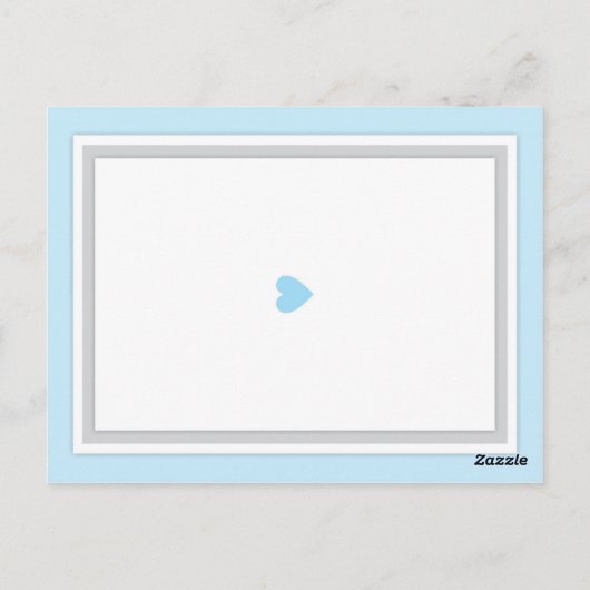 ベビーシャワーが青灰色の赤ちゃんに願う ポストカード (裏面)