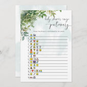 ベビーシャワーことわざ写真クイズゲーム 招待状 (正面/裏面)