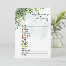 ベビーシャワーことわざ写真クイズゲーム 招待状