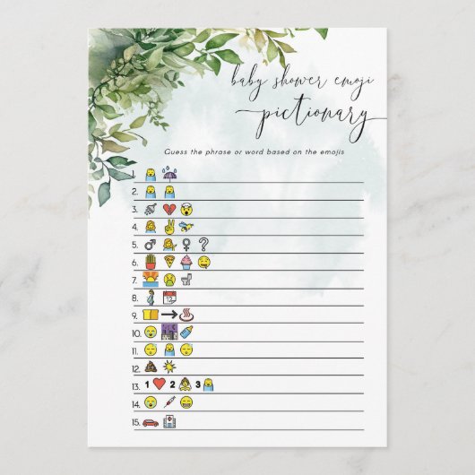 ベビーシャワーことわざ写真クイズゲーム 招待状 (正面)