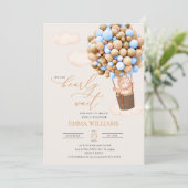 ベビーシャワーご招待クマ　待ち遠しい赤ちゃん！ 招待状 (スタンド正面)