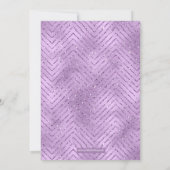 ベビーシャワーご招待,  紫色のラベンダーグリッター 招待状 (裏面)