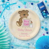 ベビーシャワーそれは女の子のテディー・ベアです ペーパープレート (パーティー)