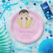 ベビーシャワーそれは女の子のペンギンです ペーパープレート (パーティー)