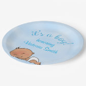 ベビーシャワーそれは男の子の男の赤ちゃんです ペーパープレート (アングル)