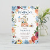 ベビーシャワーでカボチャの双子のサファリ動物を運転 招待状 (スタンド正面)