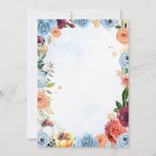 ベビーシャワーでカボチャの双子のサファリ動物を運転 招待状 (裏面)