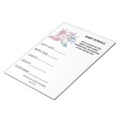 ベビーシャワーでゲームの水色の服を推測  ノートパッド (アングル)