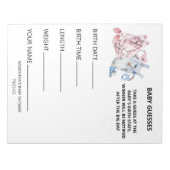 ベビーシャワーでゲームの水色の服を推測  ノートパッド (正面)