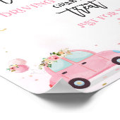 ベビーシャワーでドライブお気に入りサインピンクフローラ ポスター (角)