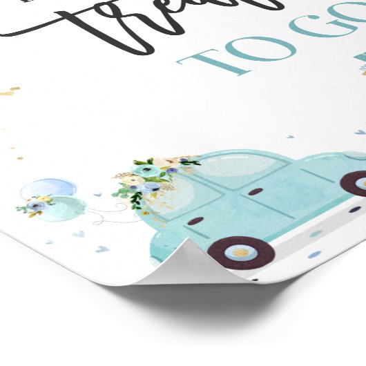 ベビーシャワーでドライブお気に入りサインブルーフローラ ポスター (角)