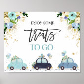 ベビーシャワーでドライブお気に入りサインブルーフローラ ポスター (正面)