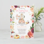 ベビーシャワーでドライブするツインのサファリアニマルズカボチャ 招待状 (スタンド正面)