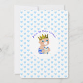 ベビーシャワーでドライブカウトプリンスブルー男の赤ちゃんイン 招待状 (裏面)