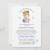 ベビーシャワーでドライブカウトプリンスブルー男の赤ちゃんイン 招待状 (正面)