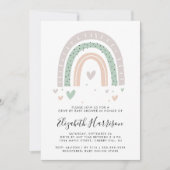 ベビーシャワーでボーホレインボーをドライブ 招待状 (正面)