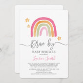 ベビーシャワーでレインボードライブ 招待状 (正面/裏面)