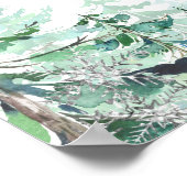 ベビーシャワーで冬の緑の森をドライブ ポスター (角)