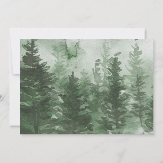 ベビーシャワーで冬の象の雪の森をドライブ 招待状 (裏面)