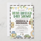 ベビーシャワーで水彩画をドライブ 招待状 (正面)