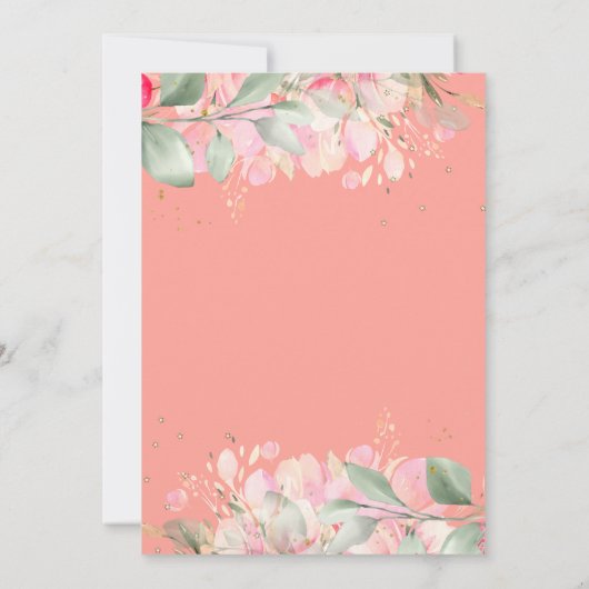 ベビーシャワーで車の中の象のフローラドライブ 招待状 (裏面)