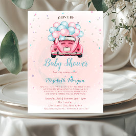 ベビーシャワーで車の風船を運転 招待状