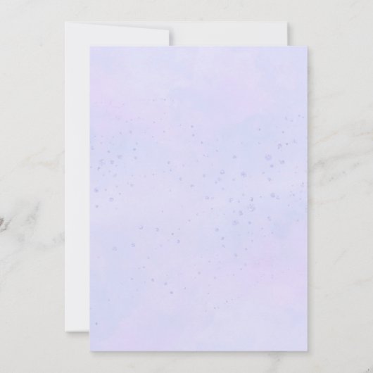 ベビーシャワーで車を運転する女の子パープルゾウ 招待状 (裏面)