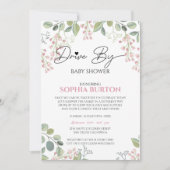 ベビーシャワーで車を運転する 招待状 (正面)