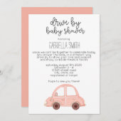 ベビーシャワーで車を運転する 招待状 (正面/裏面)