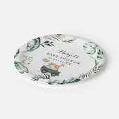 ベビーシャワーで運転するサファリの動物緑の金ゴールド ペーパープレート (アングル)
