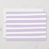 ベビーシャワーで運転する薄紫金ゴールドフローラベビーシャワー 招待状 (裏面)