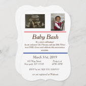 ベビーシャワーと誕生日の招待状 招待状 (正面/裏面)