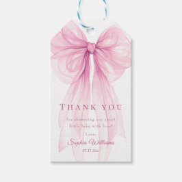 ベビーシャワーと誕生日の水彩リボンギフトタグ ギフトタグ