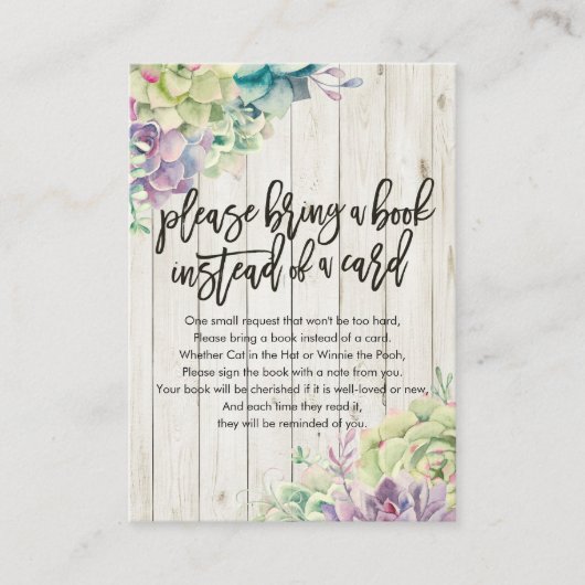 ベビーシャワーにおすすめの本を持ってきてください カードの代わりに エンクロージャーカード (正面)