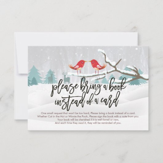 ベビーシャワーにおすすめの本を持ってきてください カードの代わりに 招待状 (正面)